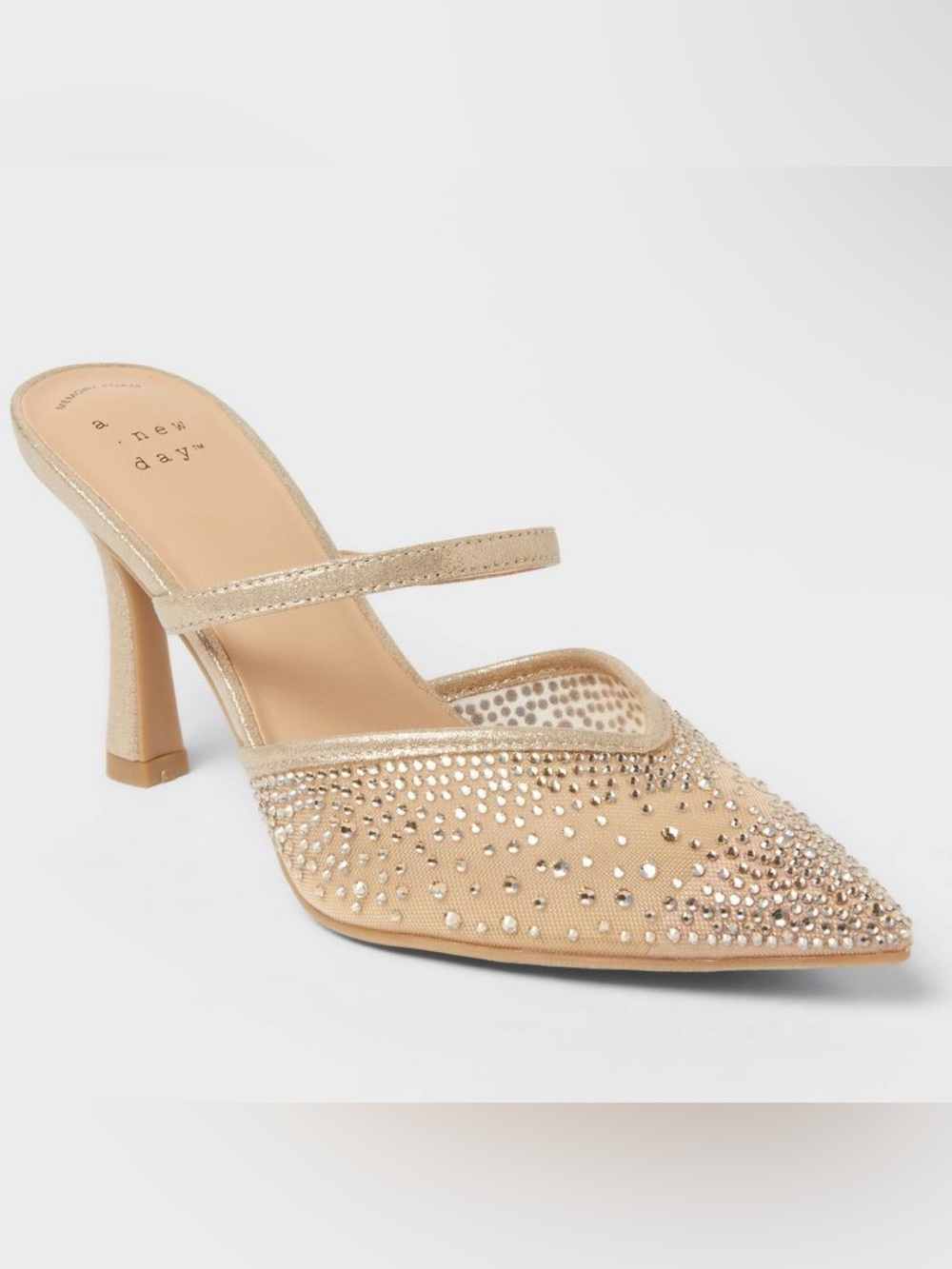 🌸WOMEN’S SONIA GOLD AND RHINESTONE HEELS SIZE 9🌸